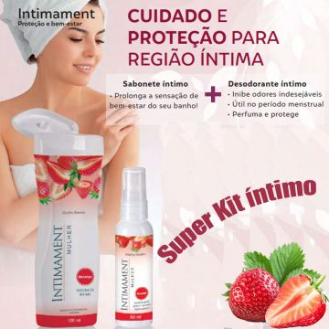 Sabonete Íntimo + Desodorante Íntimo Morango Intimament Abelha Rainha