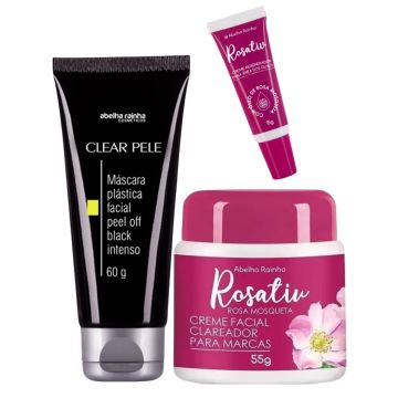 Máscara Facial Black Clear Pele + Creme Suavizador de Marcas + Creme para Área dos Olhos Ameniza OIlheiras