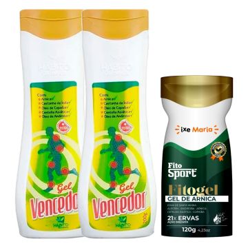 2 Gel Vencedor + Gel Massageador FitoSport Gel de Arnica Fitogel