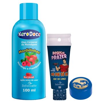 Óleo Massagem Mordidinhas +  Pomada Fogo do Dragão Ginseng + Doses de Prazer #pai tá on