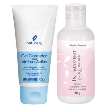 Kit 1 Gel para Virilha e Axilas Natubelly 50g + 1 Clareador Axilas e Virilhas Intimament Mulher Abelha Rainha 60g