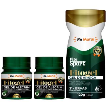 2 Gel Massageador de Alecrim Ultra refrescante + Gel Massageador de Arnica FitoSport 21 ervas 