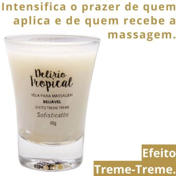 Vela de Massagem Beijável  Delirio Tropical Efeito Treme Treme 40g