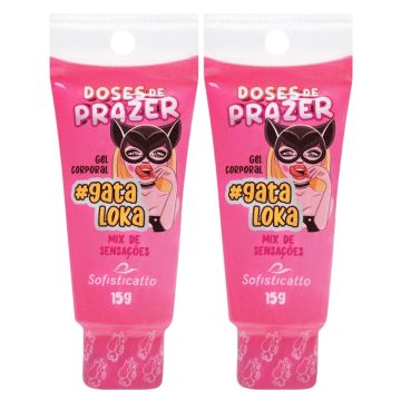 Kit 2 Gel Corporal #Gataloka Lubrifica, Aquece e Seduz