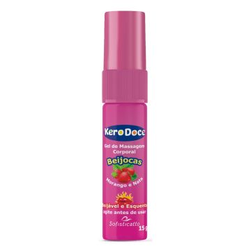 Gel Beijável e Esquenta para massagem Sensual Íntima Kero Doce BEIJOCAS 15g