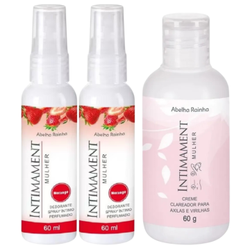 Cuidado Íntimo Feminino Intimament Mulher: 2 Desodorante Íntimo + 1 Clareador Axilas e Virilha Abelha Rainha