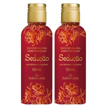 Kit 2 Óleo Corporal Sedução Para Banho e Massagem Sensual Íntima Quente