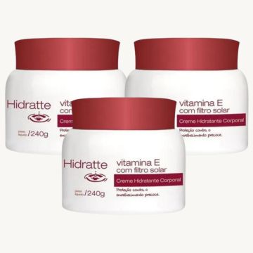 3 Hidratante Vitamina E e Filtro Solar Hidratte Natu Charm Pote 240g