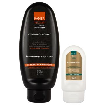 Kit Cuidado para Pele Tatuada: Neoskin Green Restaurador Dérmico Premium + Neoskin Black Cicatrização e Restaurador Dérmico 83 g