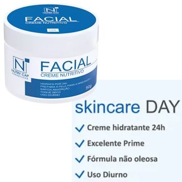 Creme Facial Nutritivo Diurno Nutry Cap + Protetor Solar Nova Pele 50 FPS