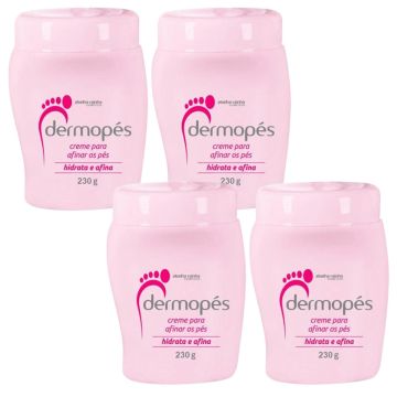 Kit 4 Dermopés Creme Hidratante Para Afinar Os Pés Abelha Rainha 230g