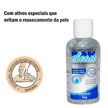 Álcool Gel Antisséptico 70 % DokClean 55 g Ref. 462055