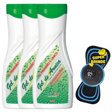 Kit para Alívio da Dor Muscular: 3 Gel de Arnica Natulife + Mini Massageador Portátil