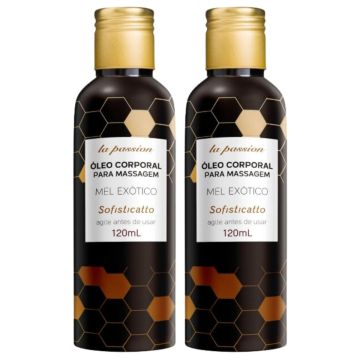 Kit Óleo Corporal Beijável Para Massagem Sensual Íntima Mel Exótico (2 unidades)