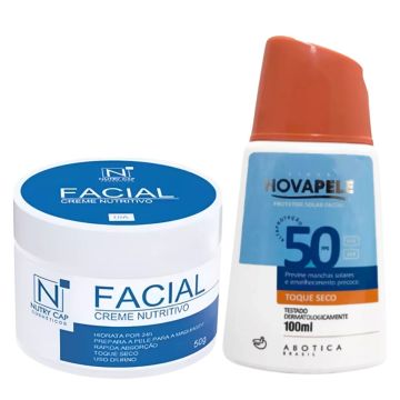 Creme Facial Nutritivo Diurno Nutry Cap + Protetor Solar Nova Pele 50 FPS