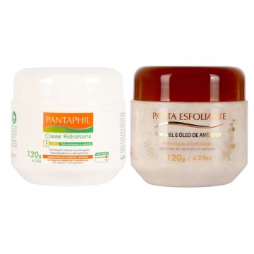Creme Esfoliante Panta 120 g + Creme Hidratante Pantaphil Hipoalergênico Sem Fragrância 120 g