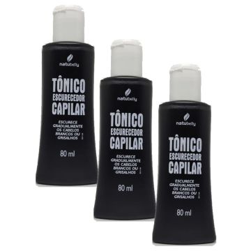 Kit Tônico Escurecedor Capilar Recuperação da Cor Natural dos Fios - 3 unidades