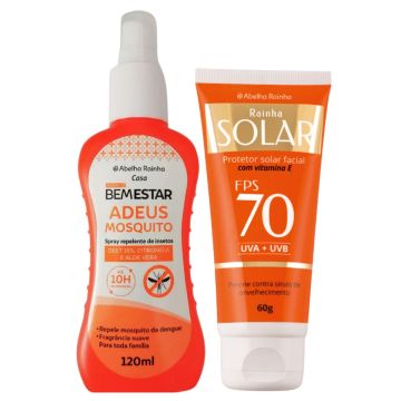 Spray Repelente contra Mosquitos Bem Estar + Protetor Solar Facial 70 FPS