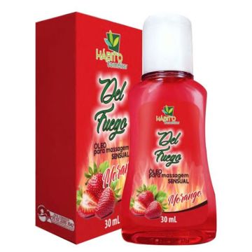 Del Fuego Morango Óleo para Massagem Sensual Hábito 0998