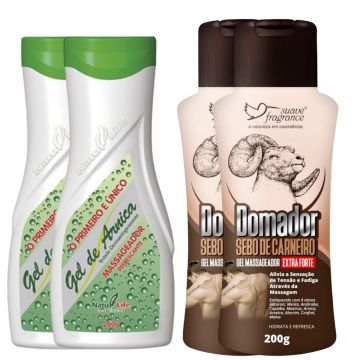 Kit Contra Dor No Corpo 2 Gel De Arnica E 2 Sebo De Carneiro