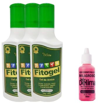 Kit 3 Gel De Arnica Fitogel + Milagroso Delima Pé Rachado