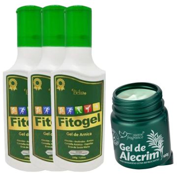 Kit 3 Fitogel De Massagem Arnica Copaiba Castanha Da India + Gel de Alecrim
