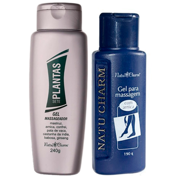Kit Gel Para Massagem + Gel Massageador 7 Plantas Alívio da Dor Natucharm