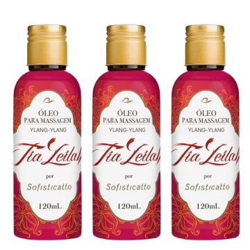 Kit Sexshop 3 Oleo Massagem Prazer Sexy Tia Leilah Ylang Ylang