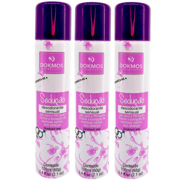 Kit 3 Desodorante Íntimo Sedução Permita-se Roxo Dokmos 100ml