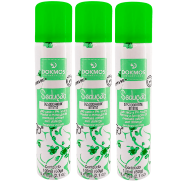 Kit 3 Desodorante Íntimo Sedução Permita-se Verde Dokmos 100ml